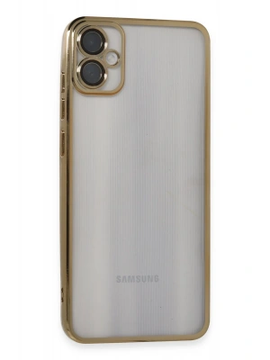 Newface Samsung Galaxy A05 Kılıf Razer Lensli Silikon - Gold