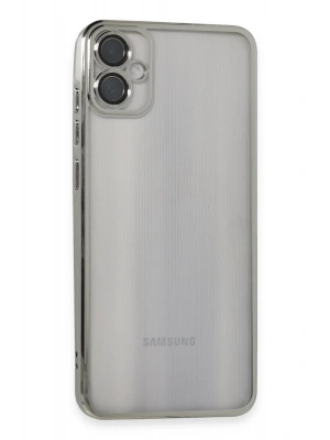 Newface Samsung Galaxy A05 Kılıf Razer Lensli Silikon - Gümüş