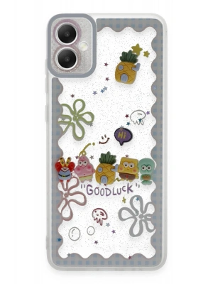 Newface Samsung Galaxy A05 Kılıf Sweet Desenli Silikon Kapak - Açık Mavi