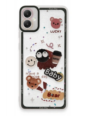 Newface Samsung Galaxy A05 Kılıf Sweet Desenli Silikon Kapak - Sarı