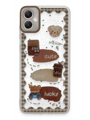Newface Samsung Galaxy A05 Kılıf Sweet Desenli Silikon Kapak - Şeffaf