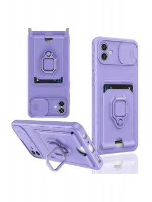 Newface Samsung Galaxy A05 Kılıf Zuma Kartvizitli Yüzüklü Silikon - Lila