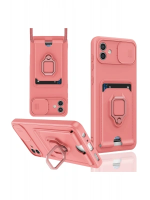 Newface Samsung Galaxy A05 Kılıf Zuma Kartvizitli Yüzüklü Silikon - Pembe