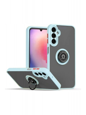 Newface Samsung Galaxy A05S Kılıf Montreal Yüzüklü Silikon Kapak - Buz Mavi