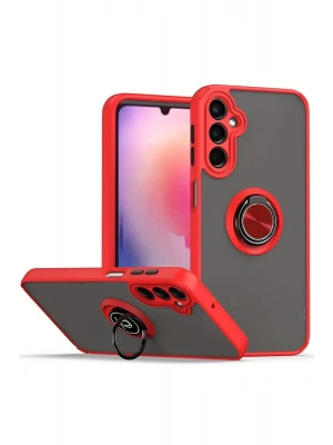 Newface Samsung Galaxy A05S Kılıf Montreal Yüzüklü Silikon Kapak - Kırmızı