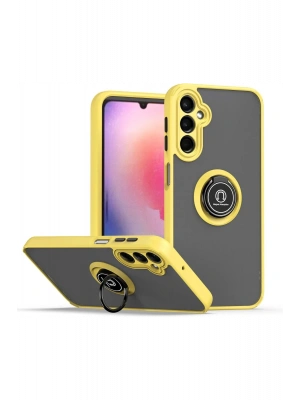 Newface Samsung Galaxy A05S Kılıf Montreal Yüzüklü Silikon Kapak - Sarı