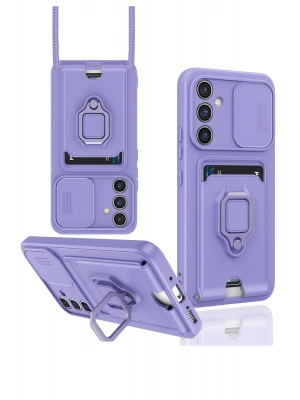 Newface Samsung Galaxy A05S Kılıf Zuma Kartvizitli Yüzüklü Silikon - Lila