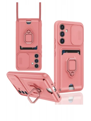 Newface Samsung Galaxy A05S Kılıf Zuma Kartvizitli Yüzüklü Silikon - Pembe