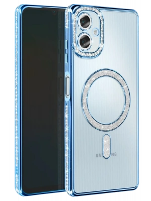 Newface Samsung Galaxy A06 Joke Simli Magneticsafe Kılıf - Mavi