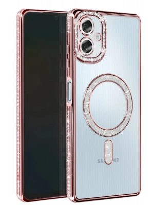 Newface Samsung Galaxy A06 Joke Simli Magneticsafe Kılıf - Pembe