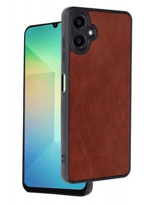 Newface Samsung Galaxy A06 Kılıf Aras Deri Kapak - Bordo