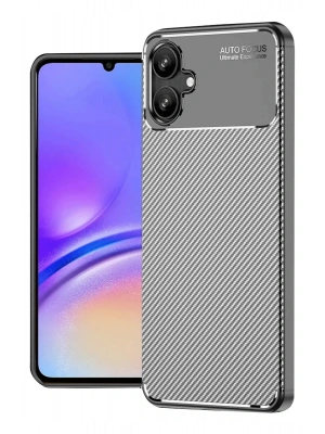 Newface Samsung Galaxy A06 Kılıf Auto Focus Karbon Kapak - Gri
