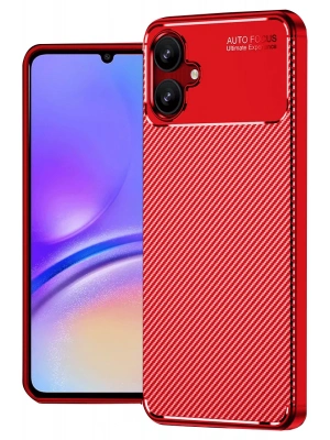 Newface Samsung Galaxy A06 Kılıf Auto Focus Karbon Kapak - Kırmızı