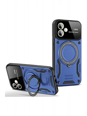 Newface Samsung Galaxy A06 Kılıf Joy Lens Standlı Kapak - Lacivert