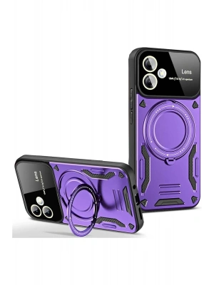 Newface Samsung Galaxy A06 Kılıf Joy Lens Standlı Kapak - Mor