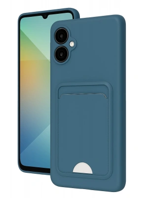 Newface Samsung Galaxy A06 Kılıf Kelvin Kartvizitli Silikon - Mavi