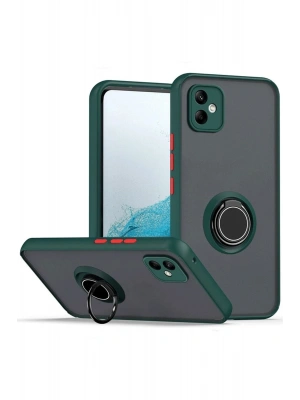 Newface Samsung Galaxy A06 Kılıf Montreal Yüzüklü Silikon Kapak - Yeşil