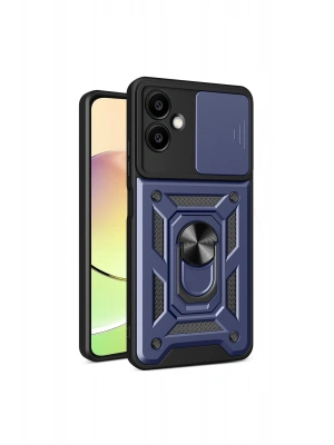 Newface Samsung Galaxy A06 Kılıf Pars Lens Yüzüklü Silikon - Lacivert