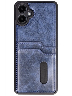 Newface Samsung Galaxy A06 Kılıf Sara Kartvizitli Deri Kılıf - Lacivert