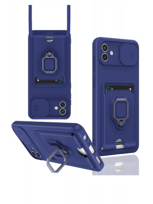 Newface Samsung Galaxy A06 Kılıf Zuma Kartvizitli Yüzüklü Silikon - Lacivert