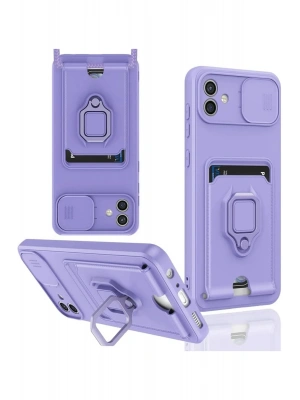 Newface Samsung Galaxy A06 Kılıf Zuma Kartvizitli Yüzüklü Silikon - Lila