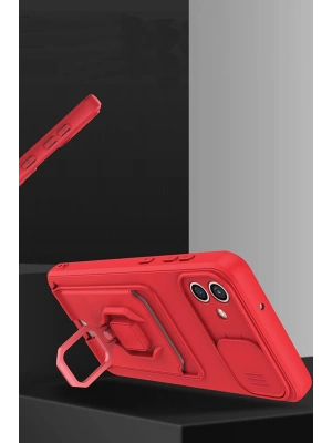 Newface Samsung Galaxy A06 Kılıf Zuma Kartvizitli Yüzüklü Silikon - Pembe