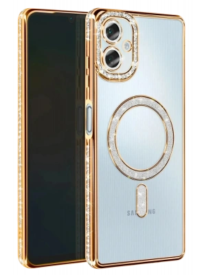 Newface Samsung Galaxy A07 4G Joke Simli Magneticsafe Kılıf - Gold