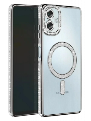 Newface Samsung Galaxy A07 4G Joke Simli Magneticsafe Kılıf - Gümüş