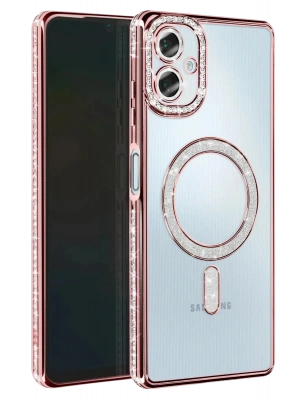 Newface Samsung Galaxy A07 4G Joke Simli Magneticsafe Kılıf - Pembe