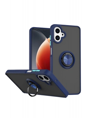 Newface Samsung Galaxy A07 4G Montreal Yüzüklü Silikon Kapak - Lacivert