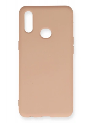 Newface Samsung Galaxy A10S Kılıf Nano içi Kadife Silikon - Pudra