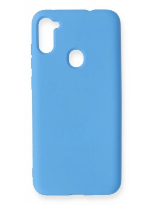 Newface Samsung Galaxy A11 Kılıf Nano içi Kadife Silikon - Mavi