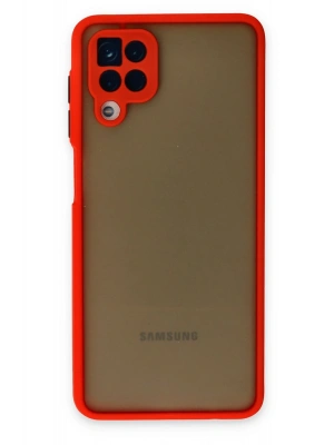 Newface Samsung Galaxy A12 Kılıf Montreal Silikon Kapak - Kırmızı