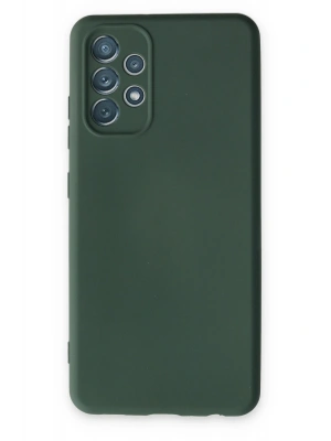 Newface Samsung Galaxy A13 4G Kılıf Nano içi Kadife Silikon - Koyu Yeşil