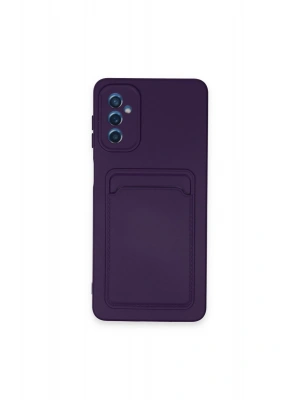 Newface Samsung Galaxy A14 4G Kılıf Kelvin Kartvizitli Silikon - Derin Mor