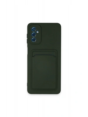 Newface Samsung Galaxy A14 4G Kılıf Kelvin Kartvizitli Silikon - Koyu Yeşil
