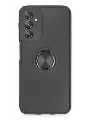 Newface Samsung Galaxy A14 4G Kılıf Montreal Yüzüklü Silikon Kapak - Siyah