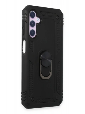 Newface Samsung Galaxy A14 4G Kılıf Sofya Yüzüklü Silikon Kapak - Siyah