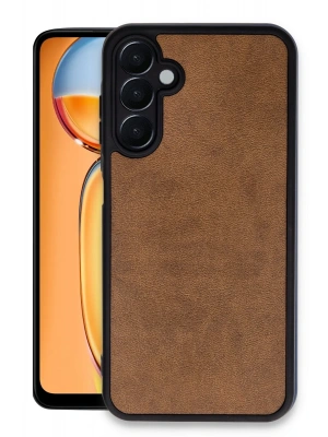 Newface Samsung Galaxy A15 4G Kılıf Aras Deri Kapak - Taba