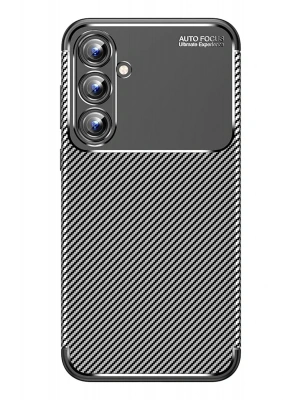 Newface Samsung Galaxy A15 4G Kılıf Auto Focus Karbon Kapak - Siyah