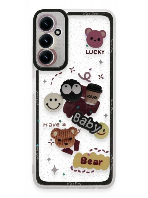 Newface Samsung Galaxy A15 4G Kılıf Sweet Desenli Silikon Kapak - Sarı