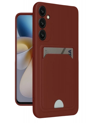 Newface Samsung Galaxy A16 5G Kılıf Kelvin Kartvizitli Silikon - Bordo