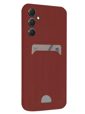 Newface Samsung Galaxy A16 5G Kılıf Kelvin Kartvizitli Silikon - Bordo