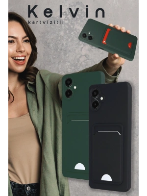 Newface Samsung Galaxy A16 5G Kılıf Kelvin Kartvizitli Silikon - Kırmızı