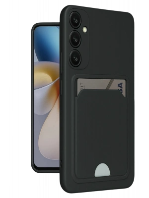 Newface Samsung Galaxy A16 5G Kılıf Kelvin Kartvizitli Silikon - Siyah