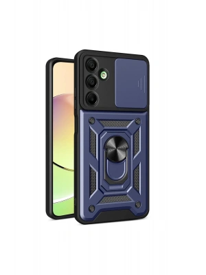 Newface Samsung Galaxy A16 5G Kılıf Pars Lens Yüzüklü Silikon - Lacivert