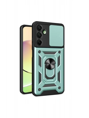 Newface Samsung Galaxy A16 5G Kılıf Pars Lens Yüzüklü Silikon - Yeşil