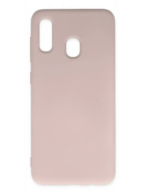 Newface Samsung Galaxy A20 Kılıf Nano içi Kadife Silikon - Pudra