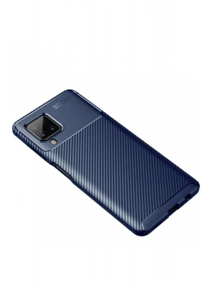 Newface Samsung Galaxy A22 Kılıf Auto Focus Karbon Kapak - Lacivert