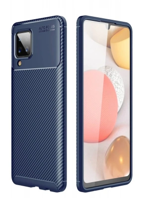 Newface Samsung Galaxy A22 Kılıf Auto Focus Karbon Kapak - Lacivert